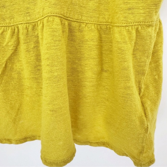 💛Cynthia Rowley Yellow Boxy Peplum T-Shirt - Picture 5 of 6